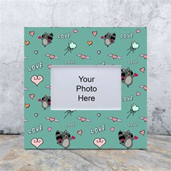 Raccoon Texture Seamless Scrapbooking Hearts White Box Photo Frame 4  x 6 