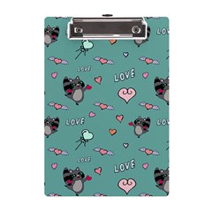 Raccoon Texture Seamless Scrapbooking Hearts A5 Acrylic Clipboard