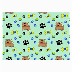 Dog Pattern Seamless Blue Background Scrapbooking Large Glasses Cloth by Wegoenart