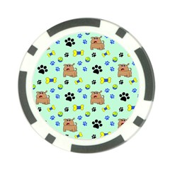 Dog Pattern Seamless Blue Background Scrapbooking Poker Chip Card Guard