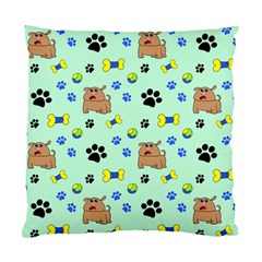 Dog Pattern Seamless Blue Background Scrapbooking Standard Cushion Case (one Side) by Wegoenart