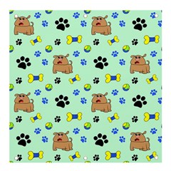 Dog Pattern Seamless Blue Background Scrapbooking Banner And Sign 4  X 4  by Wegoenart