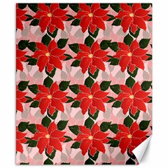 Poinsettia Pattern Seamless Pattern Christmas Xmas Canvas 8  X 10  by Wegoenart