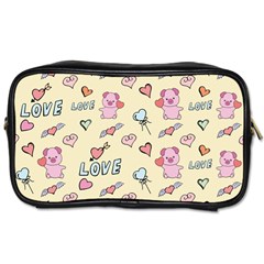 Pig Animal Love Romance Seamless Texture Pattern Toiletries Bag (two Sides) by Wegoenart