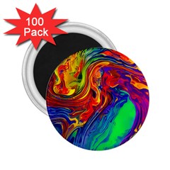 Waves Of Colorful Abstract Liquid Art 2 25  Magnets (100 Pack)  by GardenOfOphir