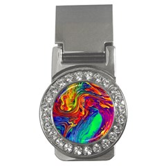 Waves Of Colorful Abstract Liquid Art Money Clips (cz)  by GardenOfOphir