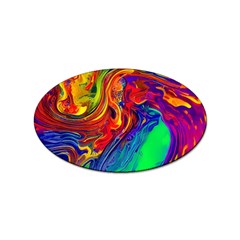 Waves Of Colorful Abstract Liquid Art Sticker Oval (100 Pack) by GardenOfOphir