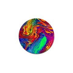 Waves Of Colorful Abstract Liquid Art Golf Ball Marker (10 pack)