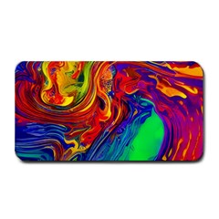 Waves Of Colorful Abstract Liquid Art Medium Bar Mat by GardenOfOphir