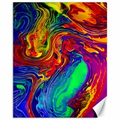 Waves Of Colorful Abstract Liquid Art Canvas 11  X 14  by GardenOfOphir