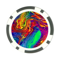 Waves Of Colorful Abstract Liquid Art Poker Chip Card Guard