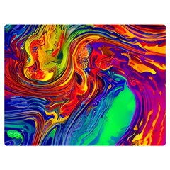 Waves Of Colorful Abstract Liquid Art One Side Premium Plush Fleece Blanket (Extra Small)