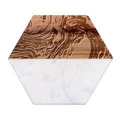 Waves Of Colorful Abstract Liquid Art Marble Wood Coaster (hexagon)  by GardenOfOphir