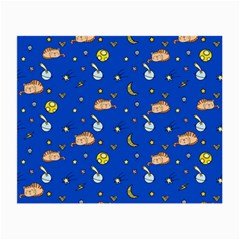 Cat Animals Sleep Stars Seamless Background Small Glasses Cloth (2 Sides) by Wegoenart