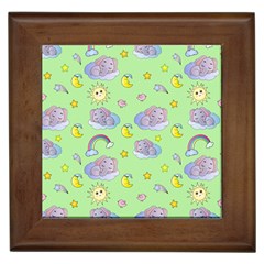 Elephant Sleeping Elephants Background Framed Tile