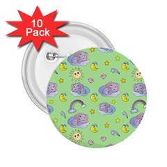 Elephant Sleeping Elephants Background 2.25  Buttons (10 pack) 