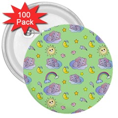 Elephant Sleeping Elephants Background 3  Buttons (100 Pack) 