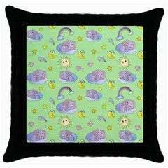 Elephant Sleeping Elephants Background Throw Pillow Case (black) by Wegoenart