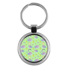 Elephant Sleeping Elephants Background Key Chain (Round)