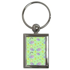 Elephant Sleeping Elephants Background Key Chain (Rectangle)