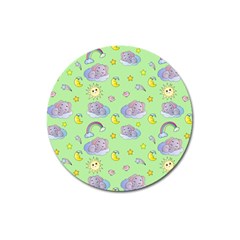 Elephant Sleeping Elephants Background Magnet 3  (Round)