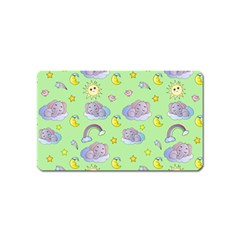 Elephant Sleeping Elephants Background Magnet (Name Card)