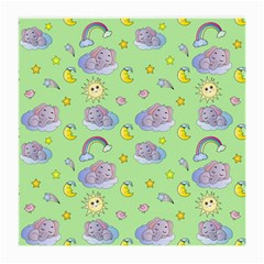 Elephant Sleeping Elephants Background Medium Glasses Cloth (2 Sides)