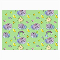 Elephant Sleeping Elephants Background Large Glasses Cloth