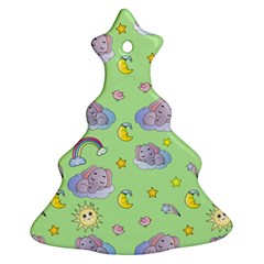 Elephant Sleeping Elephants Background Ornament (Christmas Tree) 