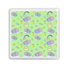 Elephant Sleeping Elephants Background Memory Card Reader (Square)