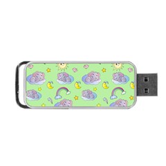 Elephant Sleeping Elephants Background Portable Usb Flash (one Side) by Wegoenart