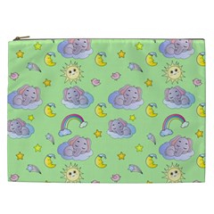 Elephant Sleeping Elephants Background Cosmetic Bag (XXL)