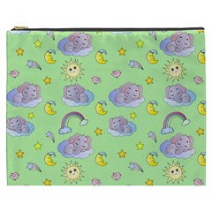 Elephant Sleeping Elephants Background Cosmetic Bag (XXXL)