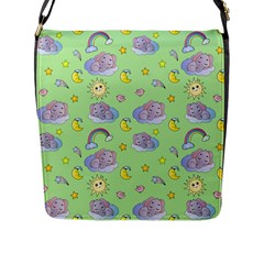 Elephant Sleeping Elephants Background Flap Closure Messenger Bag (L)