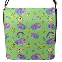 Elephant Sleeping Elephants Background Flap Closure Messenger Bag (S)