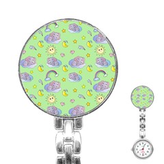 Elephant Sleeping Elephants Background Stainless Steel Nurses Watch