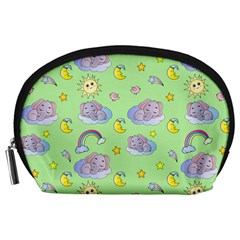 Elephant Sleeping Elephants Background Accessory Pouch (Large)