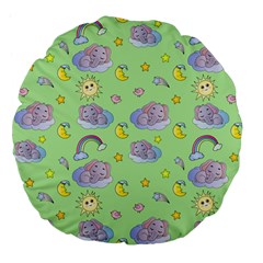 Elephant Sleeping Elephants Background Large 18  Premium Flano Round Cushions