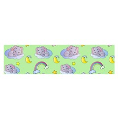 Elephant Sleeping Elephants Background Oblong Satin Scarf (16  x 60 )