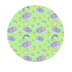 Elephant Sleeping Elephants Background Mini Round Pill Box (Pack of 3)