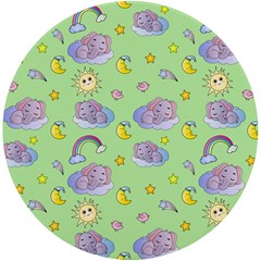 Elephant Sleeping Elephants Background UV Print Round Tile Coaster