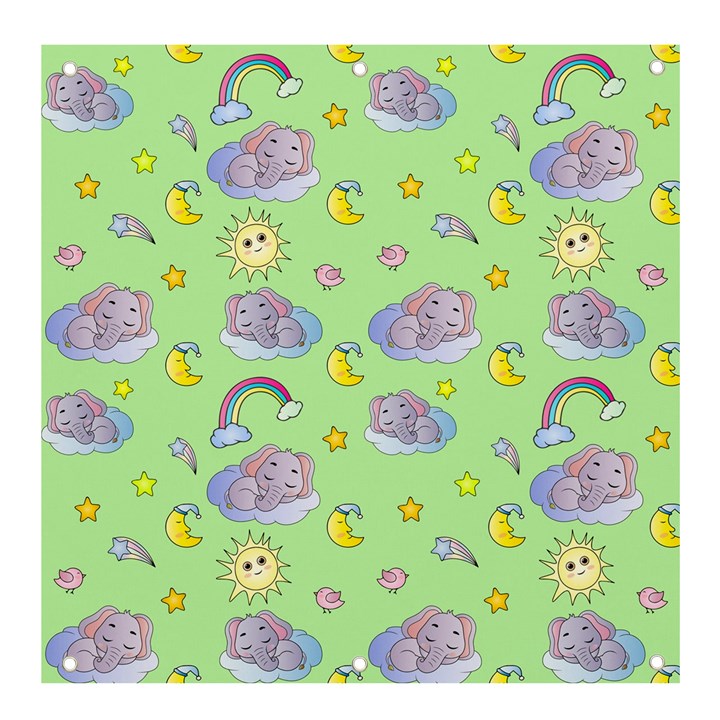 Elephant Sleeping Elephants Background Banner and Sign 4  x 4 