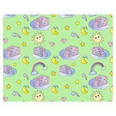 Elephant Sleeping Elephants Background One Side Premium Plush Fleece Blanket (Medium)