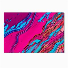 Colorful Abstract Fluid Art Postcards 5  X 7  (pkg Of 10)