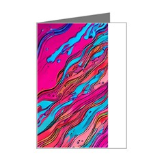 Colorful Abstract Fluid Art Mini Greeting Card by GardenOfOphir