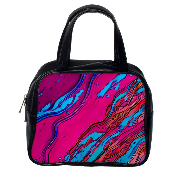 Colorful Abstract Fluid Art Classic Handbag (One Side)