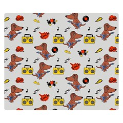 Background Pattern Texture Design Dog Music One Side Premium Plush Fleece Blanket (small) by Wegoenart