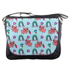 Pigs Pattern Art Design Drawing Sketch Wallpaper Messenger Bag by Wegoenart