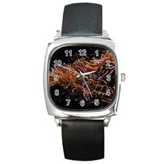 Sea Anemone Coral Underwater Ocean Sea Water Square Metal Watch by Wegoenart