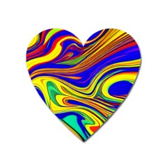 Contemporary Art Fluid Background Heart Magnet by GardenOfOphir